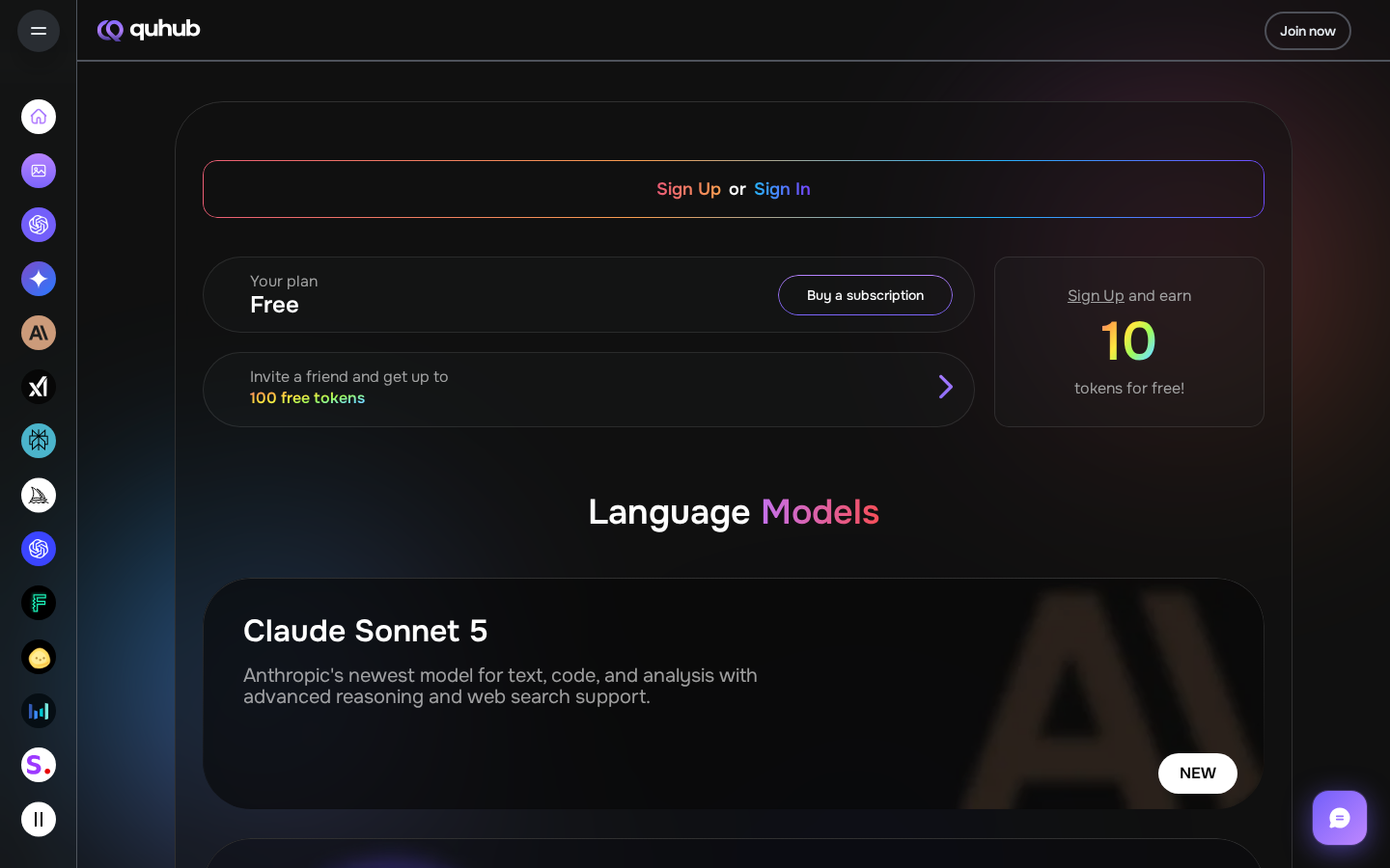 QuHub – unified AI dashboard bringing multiple models together
